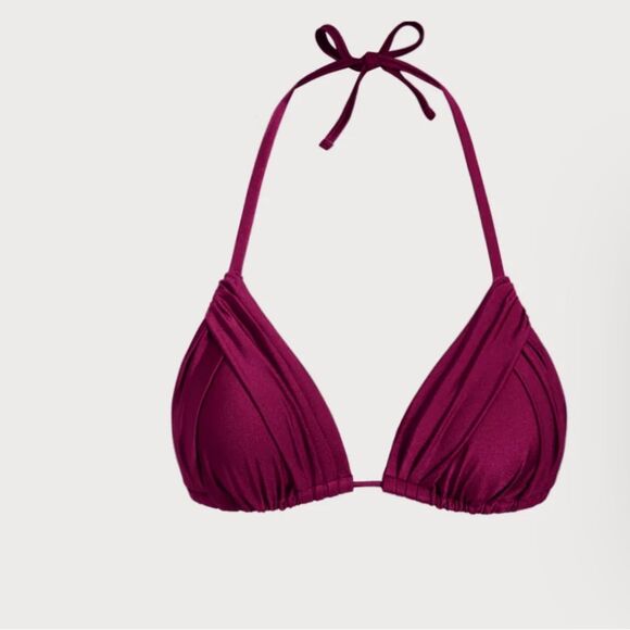 Berlook Other - NWT BERLOOK burgundy ruched bikini top Size Small